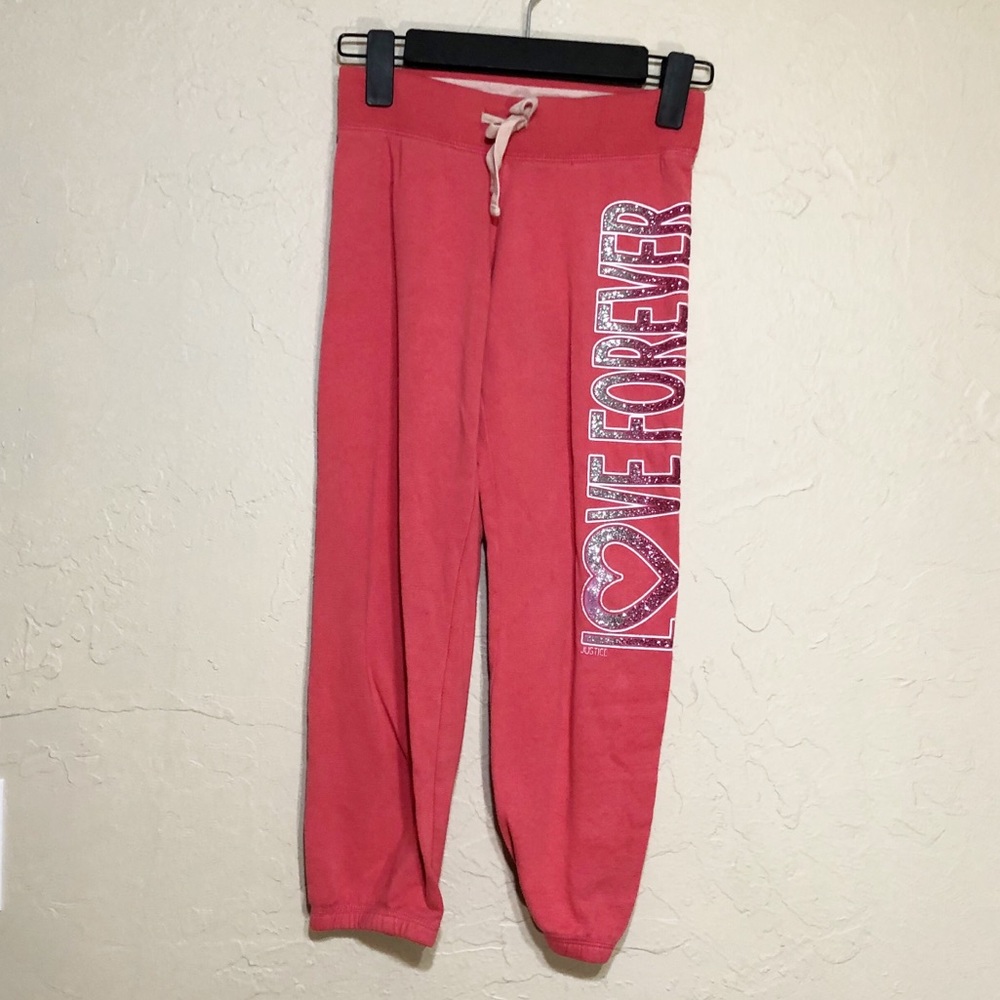 Justice sweatpants Love Forever 8
